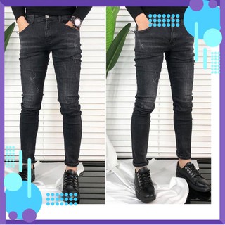 quần jean nam xám đen xước cào nhẹ chất jean giãn tốt 184 loại 1