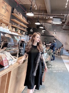 Váy cotton đuôi cá viền bèo