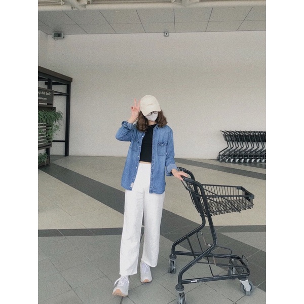 Áo sơ mi demin 2hand unisex