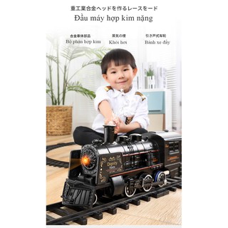 Đồ chơi tàu lửa đường ray nhà  hơi khói cao cấp cho bé