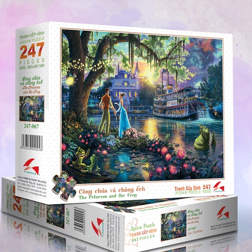 CÔNG CHÚA VÀ CHÀNG ẾCH Tranh xếp hình Jigsaw Puzzle giảỉ tỏa stress Tia Sáng 247 mảnh