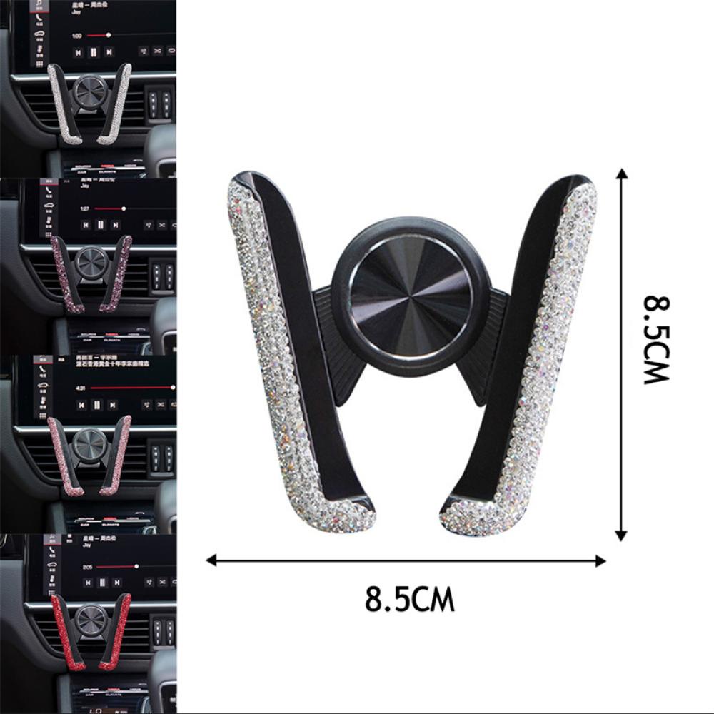 Giá Đỡ Điện Thoại A2T8 Gắn Lỗ Thông Gió Xe Hơi Đính Đá Pha Lê Sang Trọng