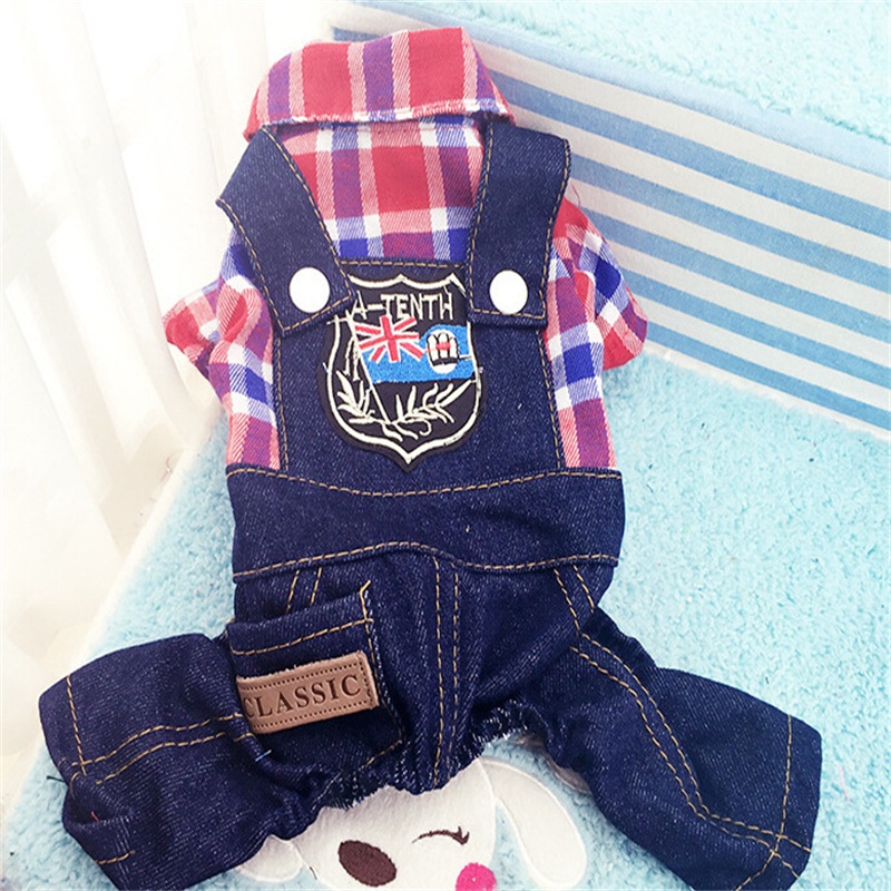 Áo Denim Bốn Chân Cỡ Nhỏ Vừa Và Vừa Thời Trang Xuân Hè Cho Thú Cưng