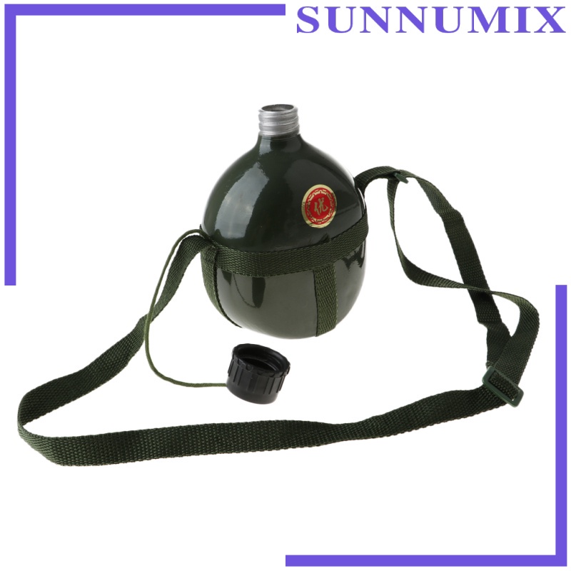 [Sunnimix] Bình Nước Cắm Trại Ngoài Trời Phong Cách Retro Kèm Dây Đeo