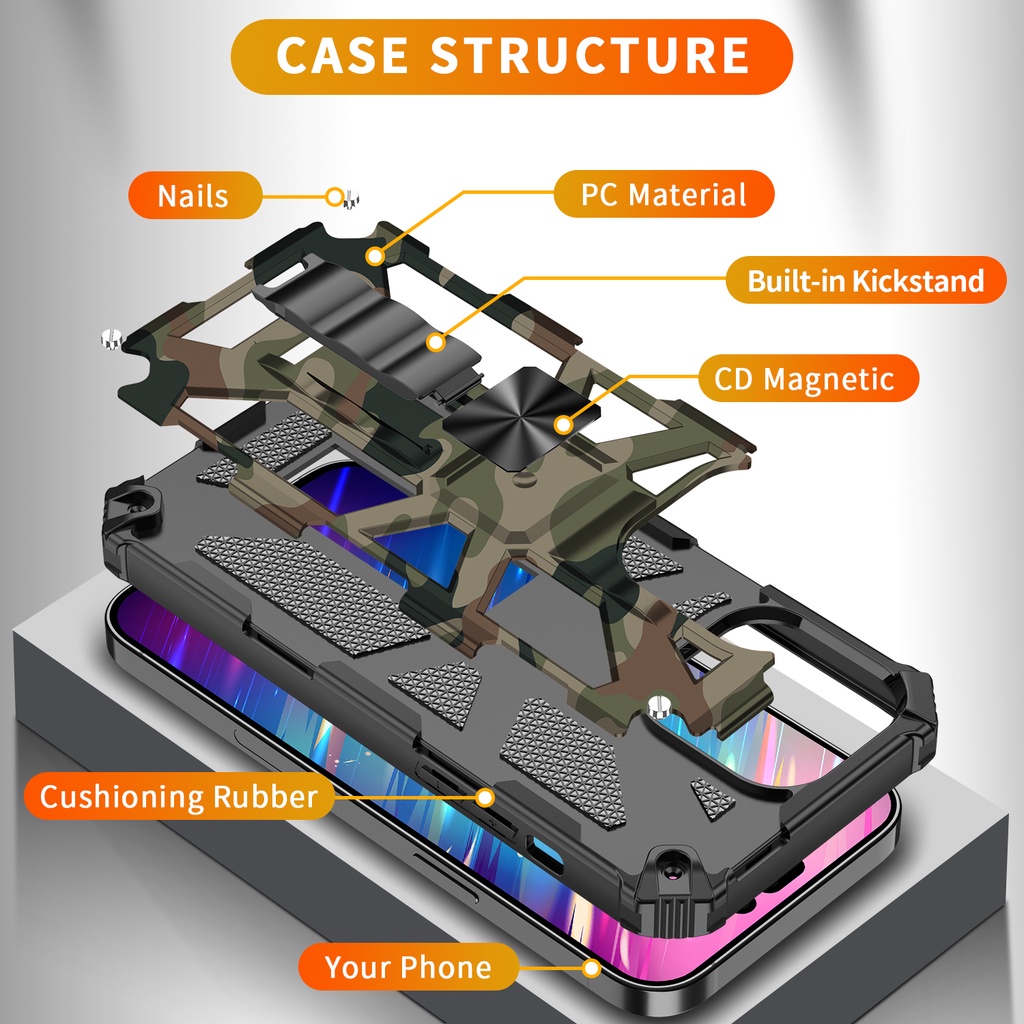 Anti Fall Invisible Magnetic Bracket Camouflage Phone Case For iPhone 6 7 8 6 Plus 7 Plus 8 Plus iPhone X XS XR XS Max iPhone 11 11 Pro Max Camera Protection Cover