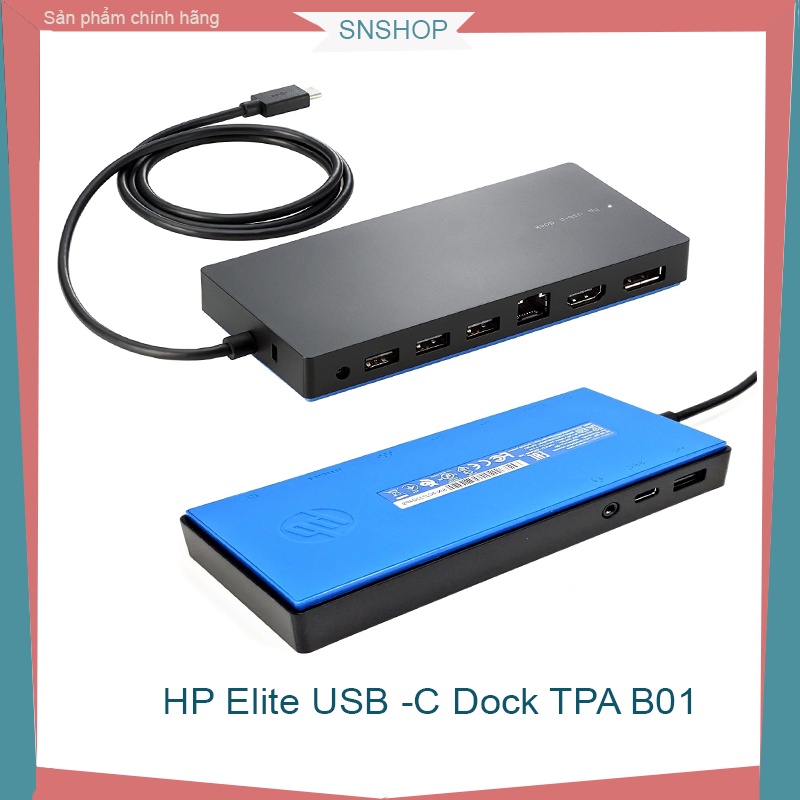 DOCK HP TPA-B01 Bộ chuyển đổi USB-C HP Elite Kèm Sạc 65W Mở Rộng Cổng Kết Nối, Xuất Màn Hình Cho Lap