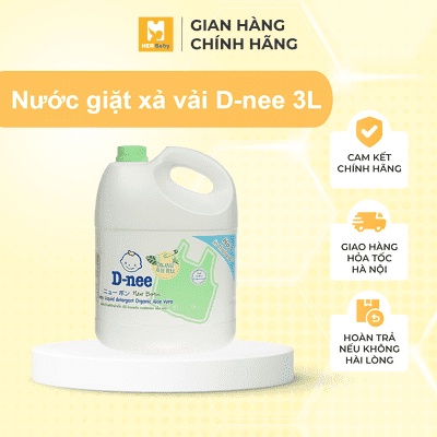 Dung dịch giặt xả quần áo D-nee 3L/ 1,4L mùi thơm hoa tự nhiên, an toàn dịu nhẹ cho da nhạy cảm của bé - Herbaby