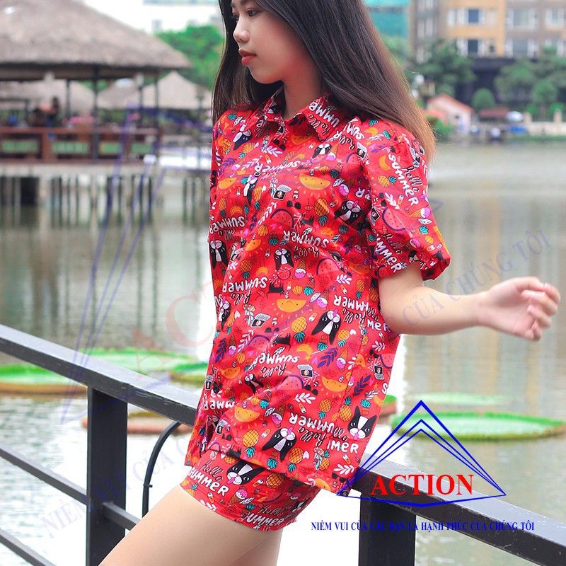 Áo Họa Tiết Đi Biển [GIÁ SỈ]  Áo Đôi Sowmi Họa Tiết Đi Biển - [THE ACTION]   - ( Quà Tặng)