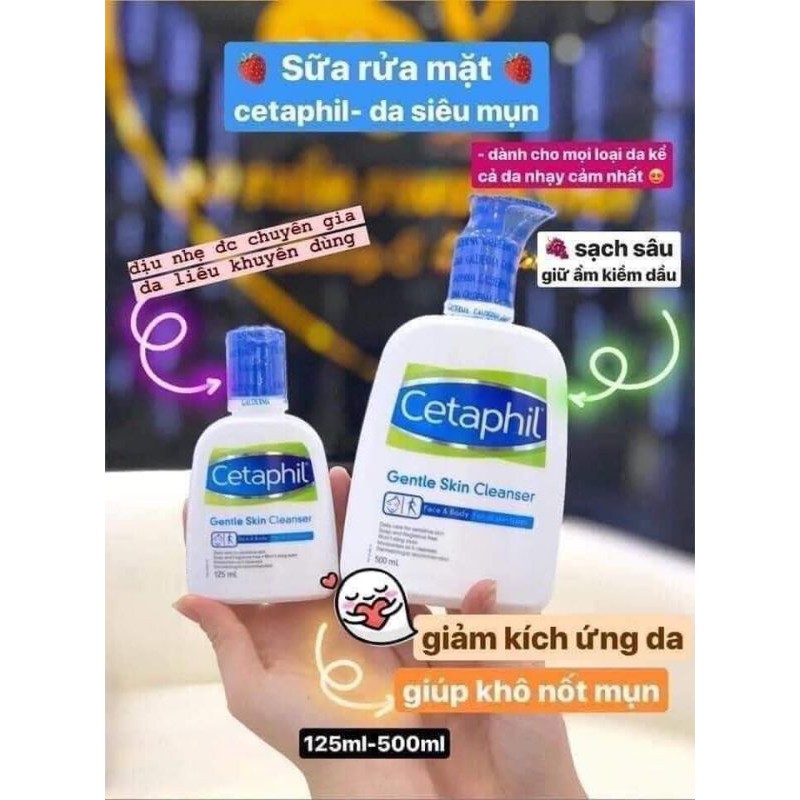 [Chính Hãng] Sữa Rửa Mặt Cetaphil Gentle Skin Cleanser 125ml 250ml 500ml - srm cetaphil dịu nhẹ dành cho da dầu da mụn