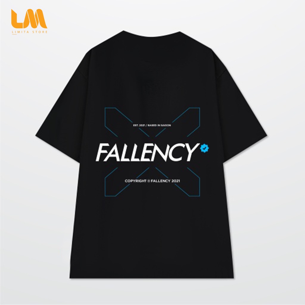 Áo thun X Fallency Đen , phông unisex Form rộng Oversize - Limita store(V73)
