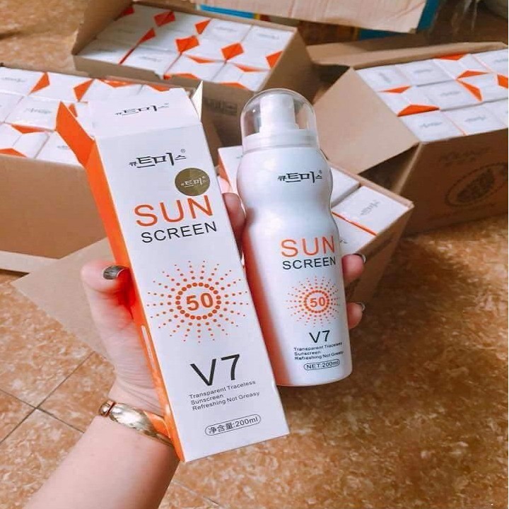 Xịt Chống Nắng Sun Screen V7 Dung Tích 200ml