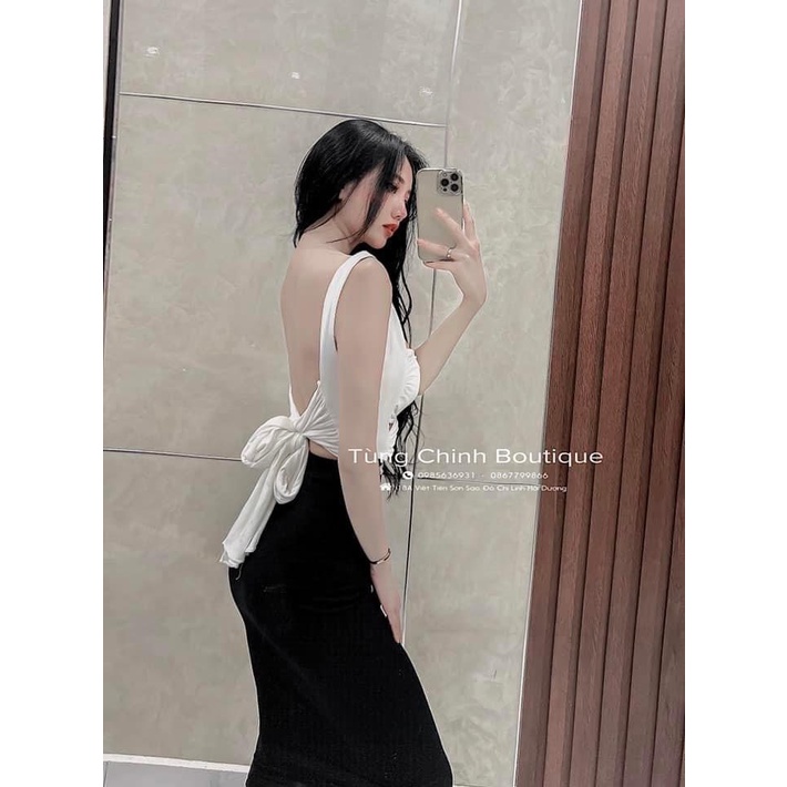 Set Áo Kèm Chân Váy cột Dây lưng