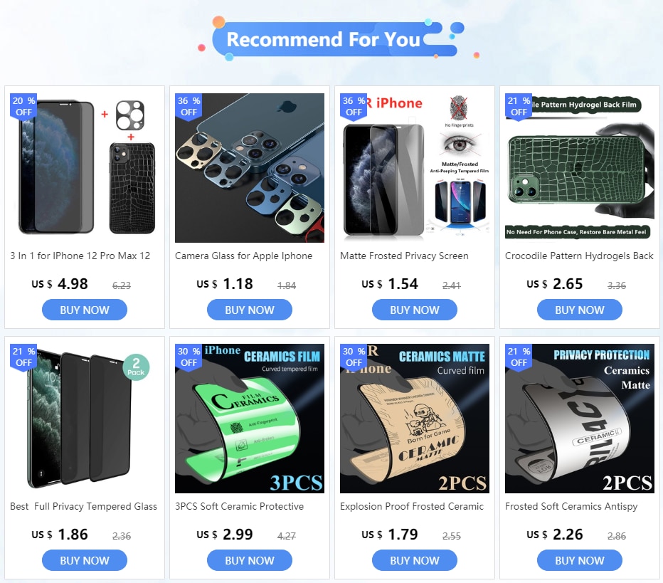 Kính cường lực chống nhìn trộm bảo vệ màn hình thích hợp cho Iphone 12 Pro Max 11 Pro Xs Max X Xr 6s 7 8 Plus