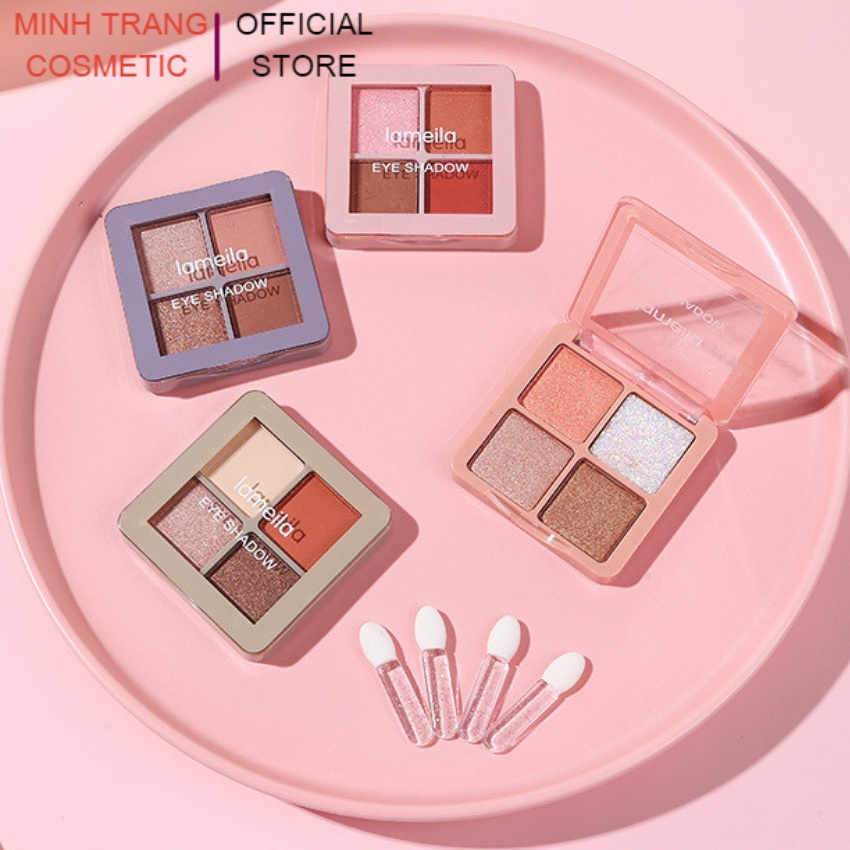 Phấn Mắt 4 ô Vuông Lameila Eye Shadow 5086,bảng phấn mắt nhũ lấp lánh nội địa Trung lì,mịn,lâu trôi,lên tone chuẩn