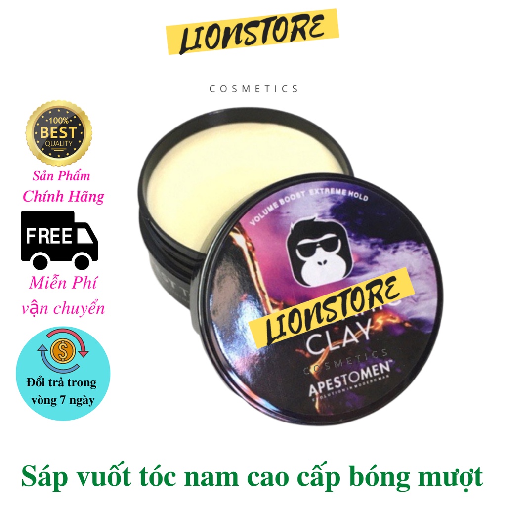 Gôm xịt tóc nam luxurious kèm sáp vuốt tóc volcanicz clay gel wax tạo kiểu tóc