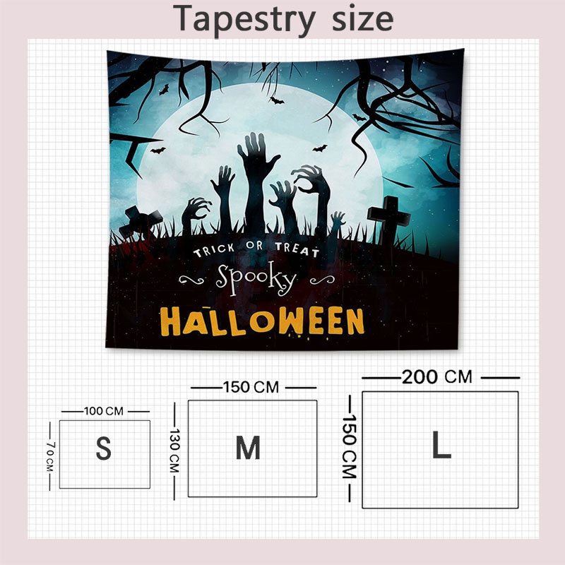 Thảm Treo Tường Trang Trí Phòng Khách Chủ Đề Halloween