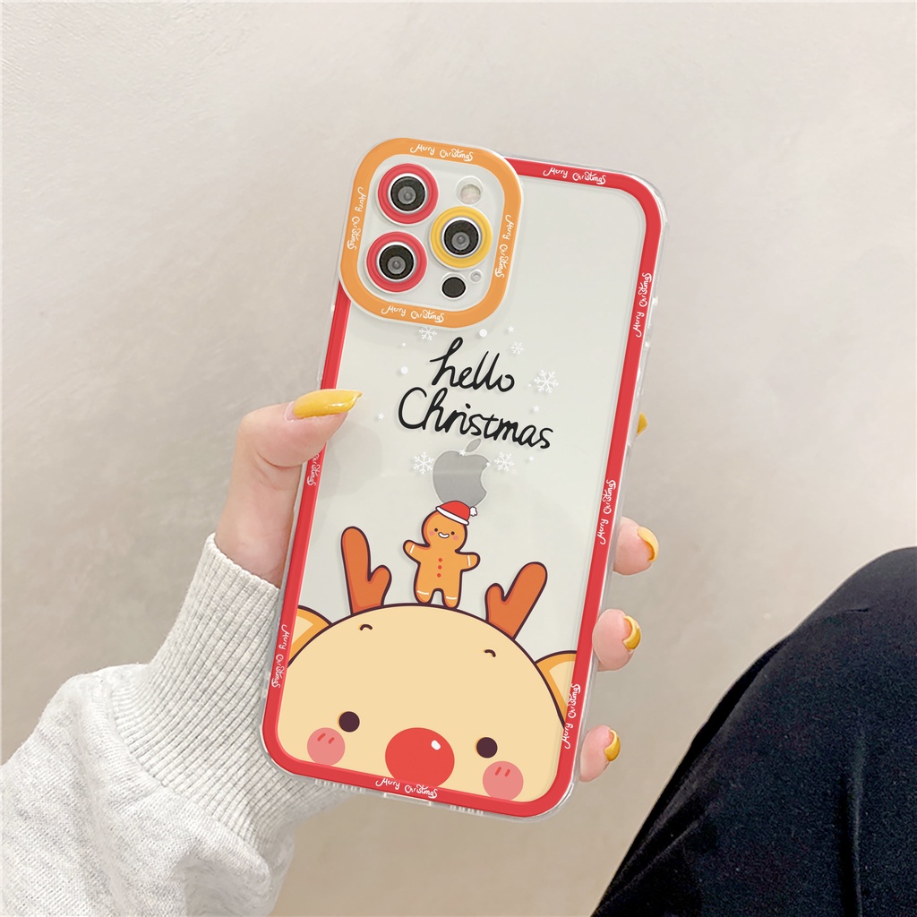 Ốp lưng iphone Tuần lộc cute cạnh vuông 6/6plus/6s/6splus/7/7plus/8/8plus/x/xr/xs/11/12/13/pro/max/plus/promax | BigBuy360 - bigbuy360.vn