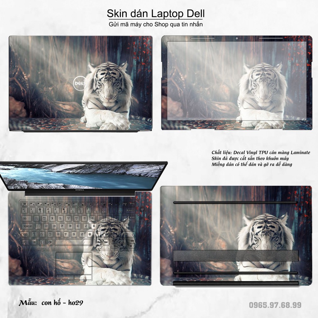 Skin dán Laptop Dell in hình Con hổ (inbox mã máy cho Shop)