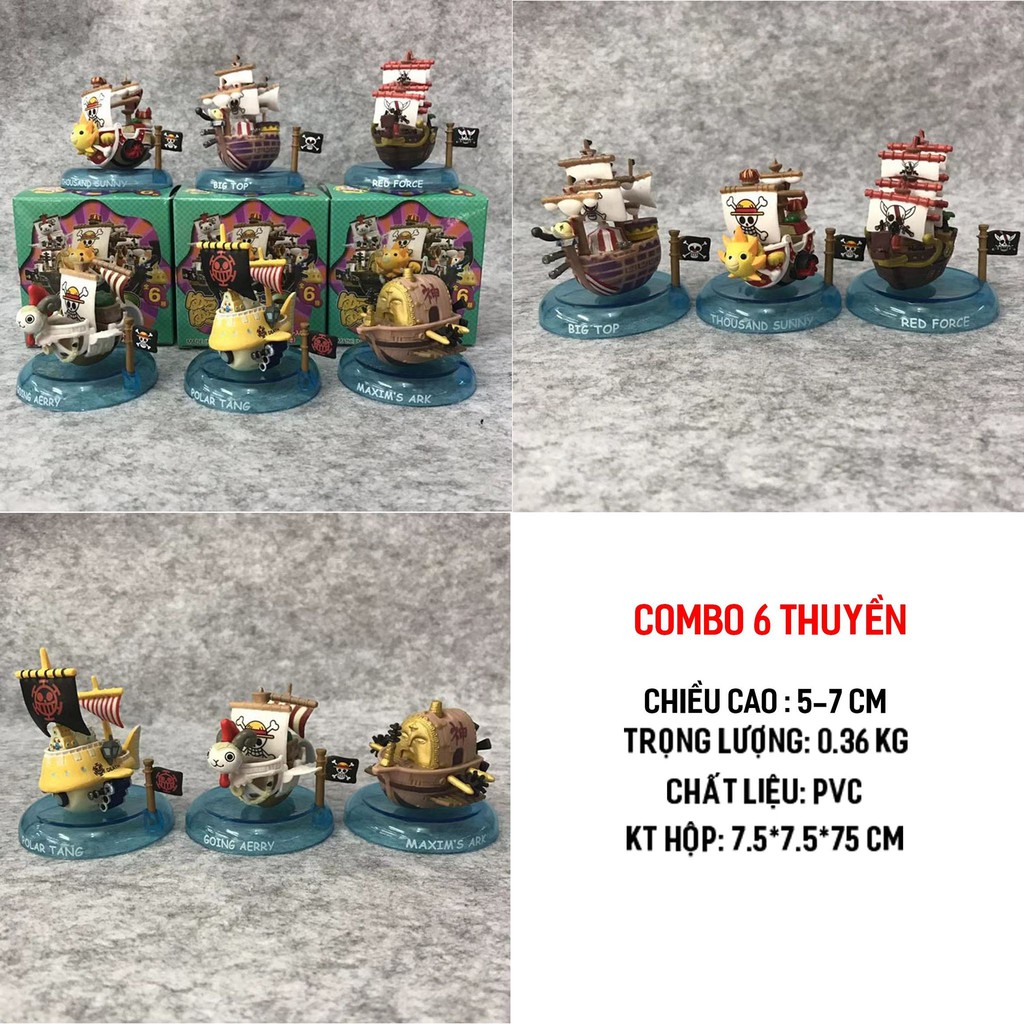 SET 6 MÔ HÌNH TÀU ONE PIECE CỰC NGẦU