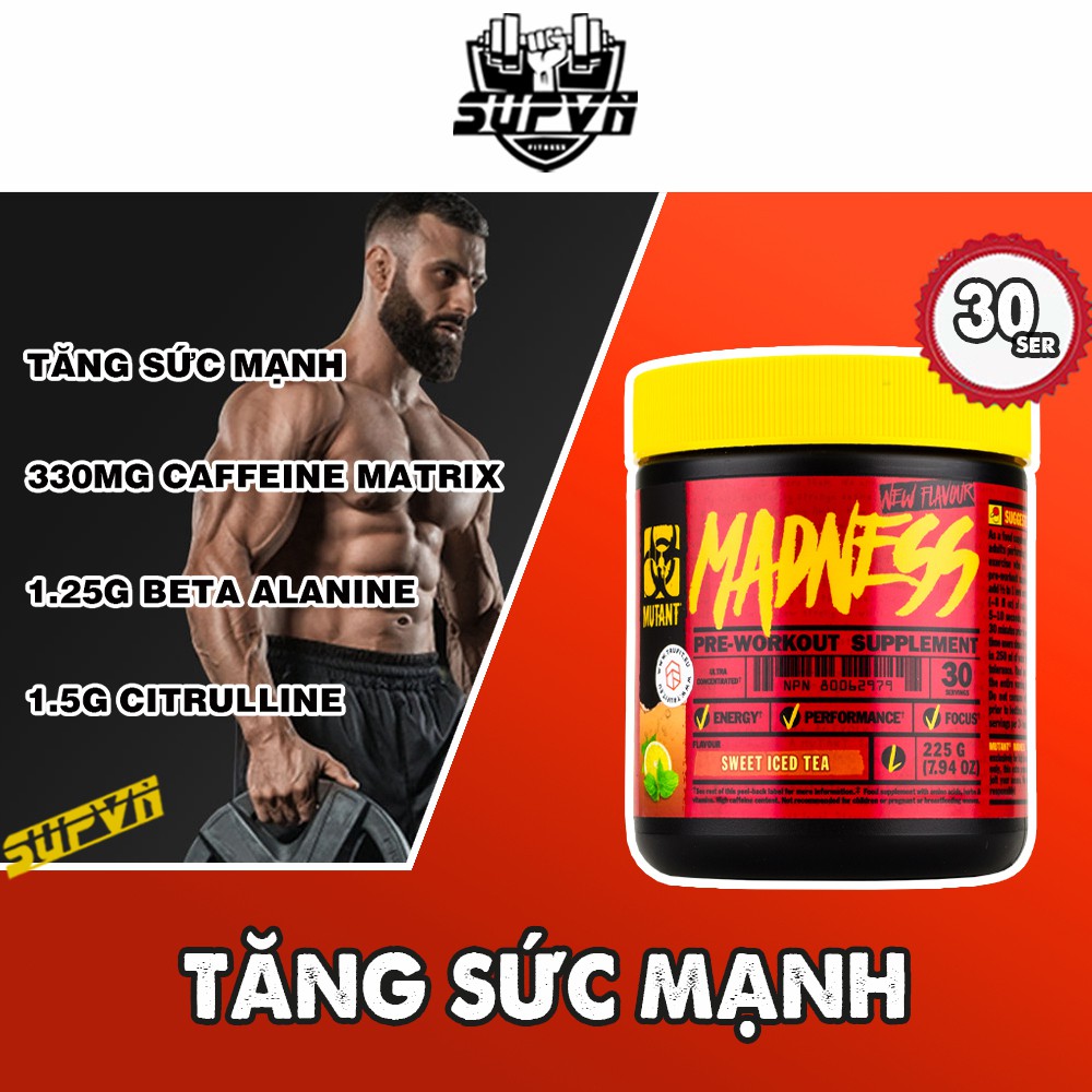 Preworkout Madness Mutant 30 lần dùng - Tăng sức mạnh mutant madness pre workout