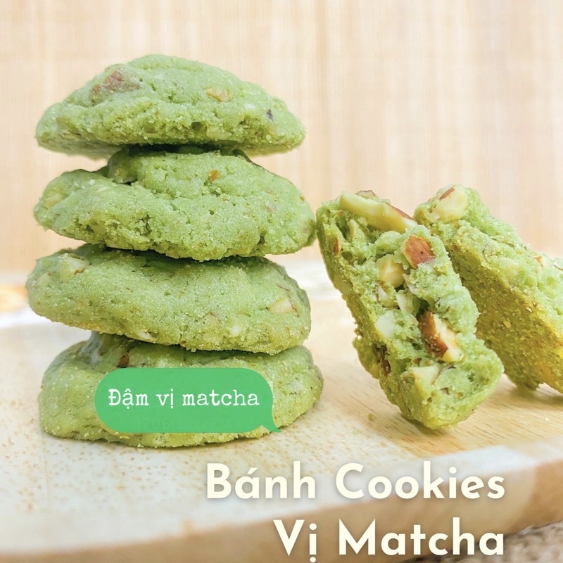 Bánh dinh dưỡng Cookies Trà Xanh Việt quất Hạnh Nhân topping siêu hạt 200g by Tiệm nhà Mơ