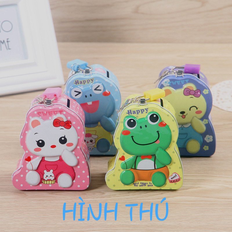 Két Sắt Ống Heo Tiết Kiệm Có Khóa Mini Cho Bé - NHIỀU MẪU