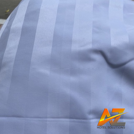 Ga chun vải Poly  kẻ 3cm  màu trắng  giá siêu rẻ cho nhà nghỉ khách sạn