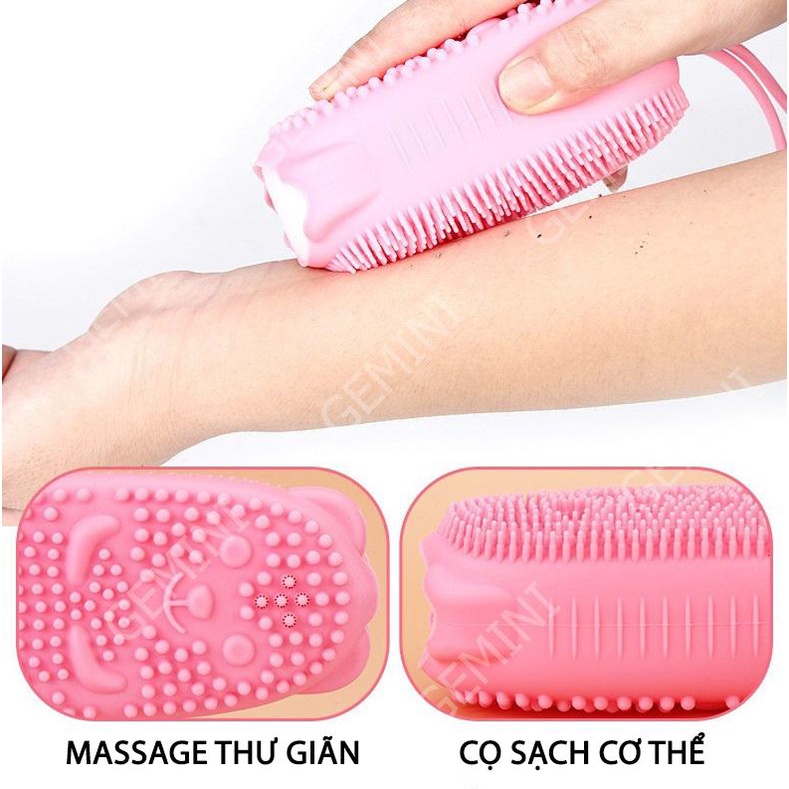Bàn chải bông tắm massage tạo bọt 2 mặt cọ sạch cơ thể mã BC1 Gemini shop