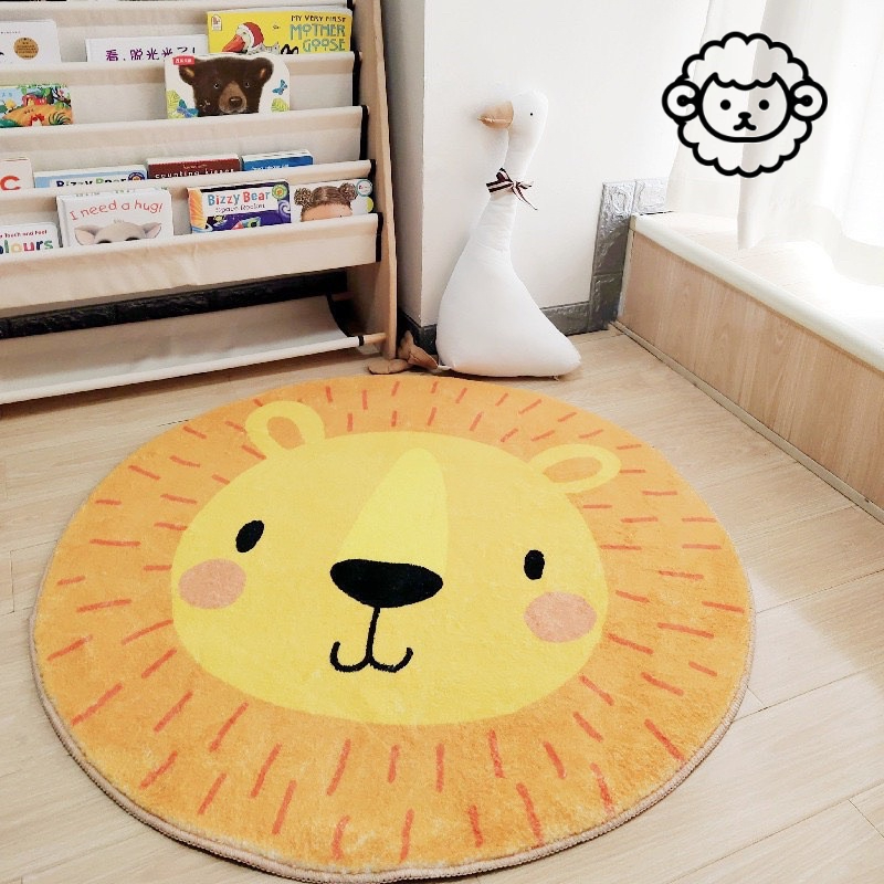 Thảm tròn lông cừu IGUN BEDDING decor mềm mịn,đường kính 100cm