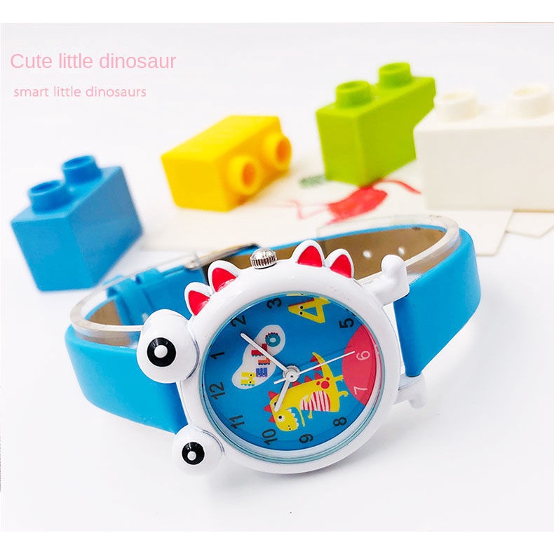 Đồng Hồ Thạch Anh Điện Tử Hình Khủng Long 3D Dễ Thương Thoáng Khí Cho Bé