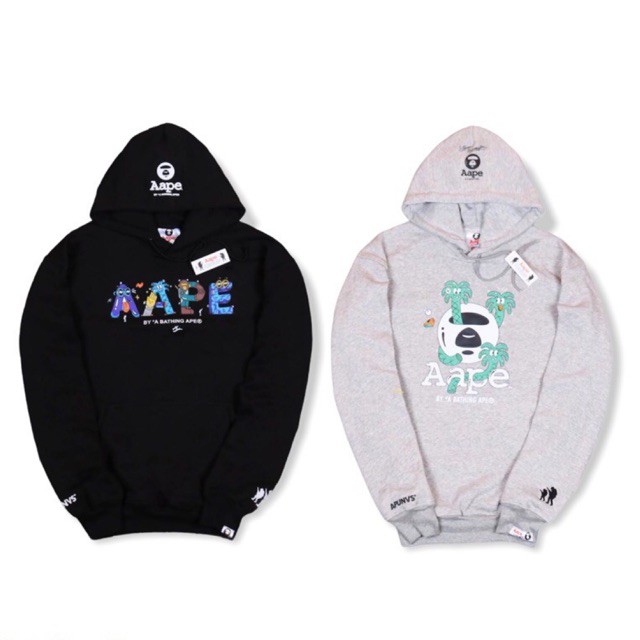 Bape Áo Khoác Hoodie Màu Đen In Chữ Steve Harrington Cá Tính