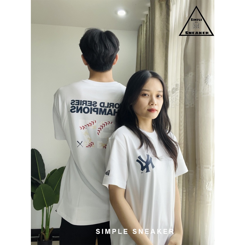 Áo Thun New Era Tay Ngắn 🔴CHÍNH HÃNG🔴 New Era Super Boul Navy 100% Cotton - Áo Thun Unisex Cổ Tròn - Simple Sneaker