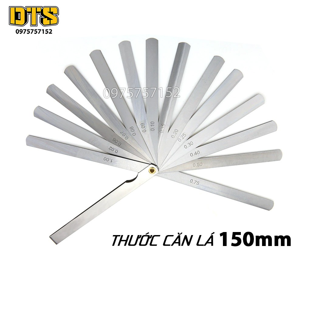 Thước căn lá 17 miếng cao cấp, thước lá chỉnh cò đo khe hở 0.02-1.00mm, dưỡng đo khe hở thép lò xo đàn hồi chính xác cao