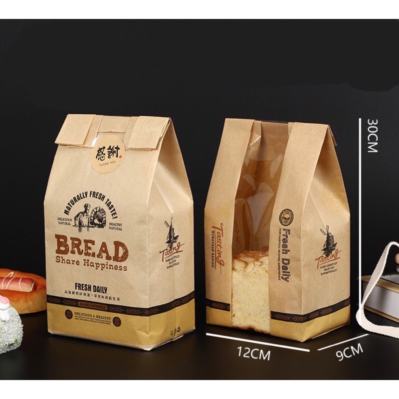 Túi bánh mì hoa cúc Brioche loại dọc nhiều mẫu - 5 cái - 10 cái