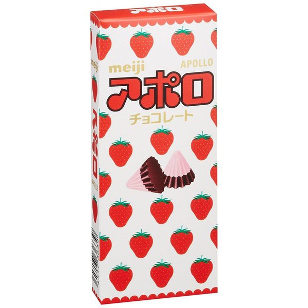 ( Bán sỉ ) Lốc 10 hộp Chocolate Meiji Apollo hình nấm vị Dâu 46gr