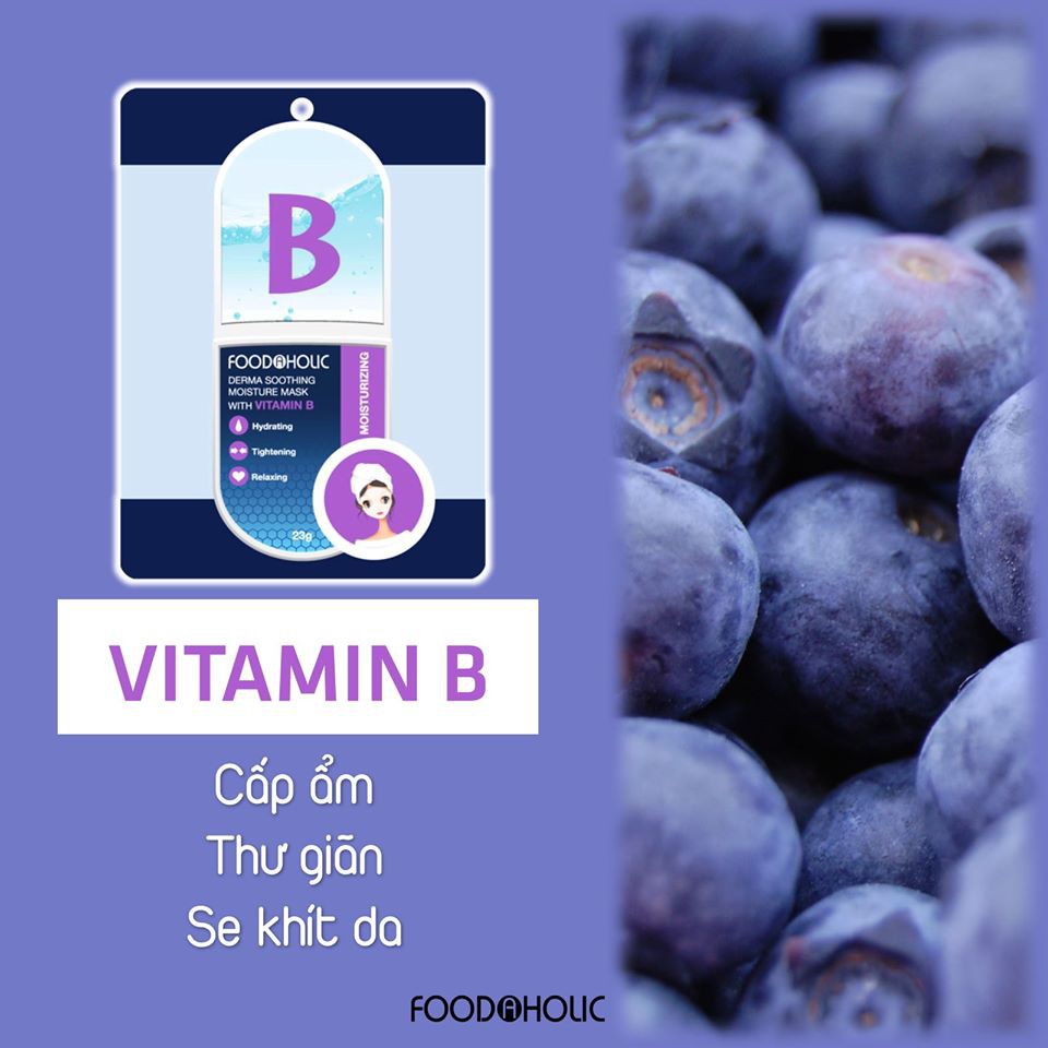 Mặt Nạ Vitamin B Hồi Phục, Mịn Da Foodaholic Derma Soothing Moisture Mask With VITAMIN B 23g