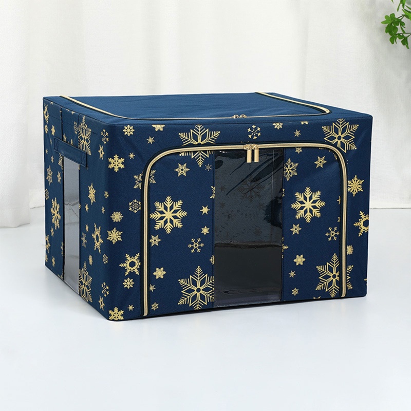 Hộp Đựng Đồ Lót / Vớ / Đồ Lót Bằng Vải Oxford Trong Suốt Họa Tiết Bông Tuyết Chống Thấm Nước