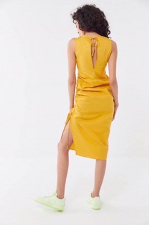Đầm linen dún 1 bên - D52