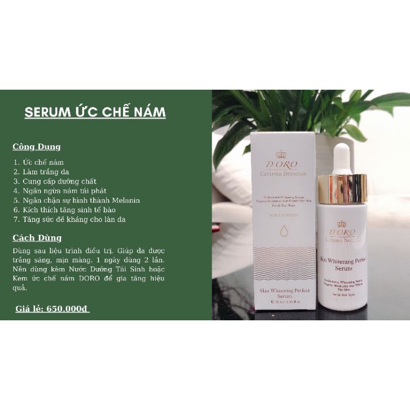 Serum Sáng Da Ngừa Nám DORO 30ml – Sáng Da, Ức Chế Sắc Tố, Ngừa Nám Sạm và Dưỡng Da Khỏe