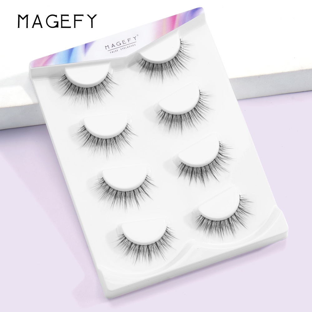 Set 4 cặp lông mi giả MAGEFY thân trong suốt tự nhiên