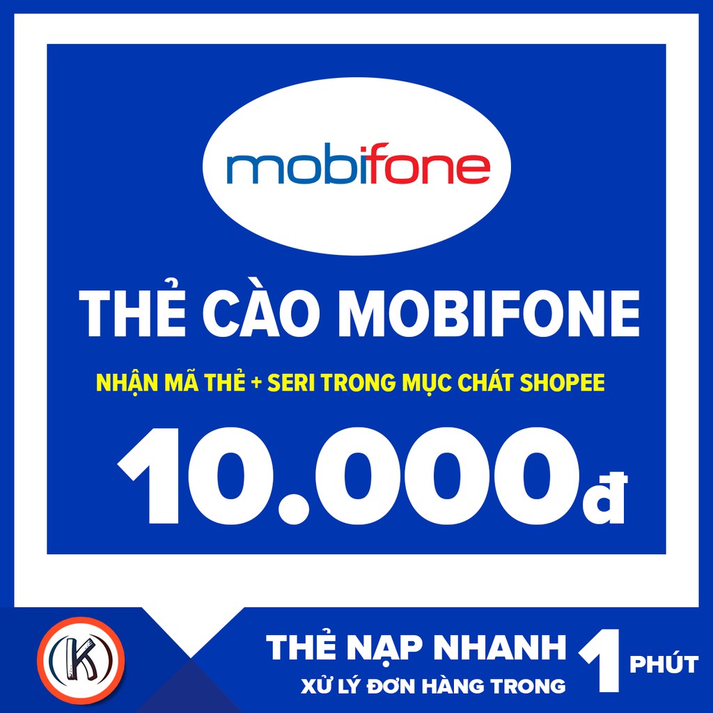 Thẻ cào mobifone 10k (Nhận mã thẻ + seri trong mục chát SHOPEE)