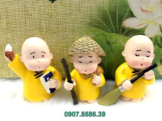 Bộ Tượng Chú Tiểu Chú Tiểu Từ Bi Tịnh Tâm