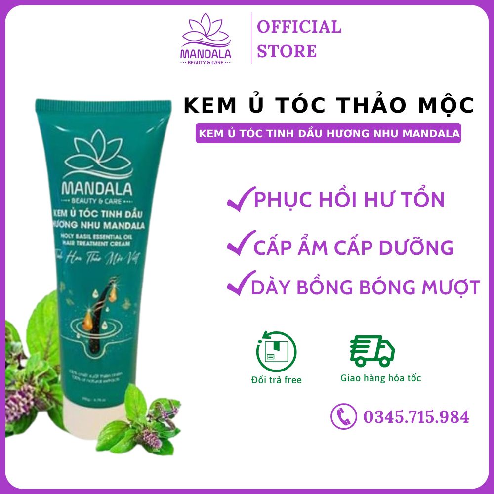 Dầu Xả Thảo Dược Mandala Kem Ủ Tóc Mặt Nạ Tóc Dưỡng Tóc Mềm Mượt Dày Bồng Chắc Khoẻ