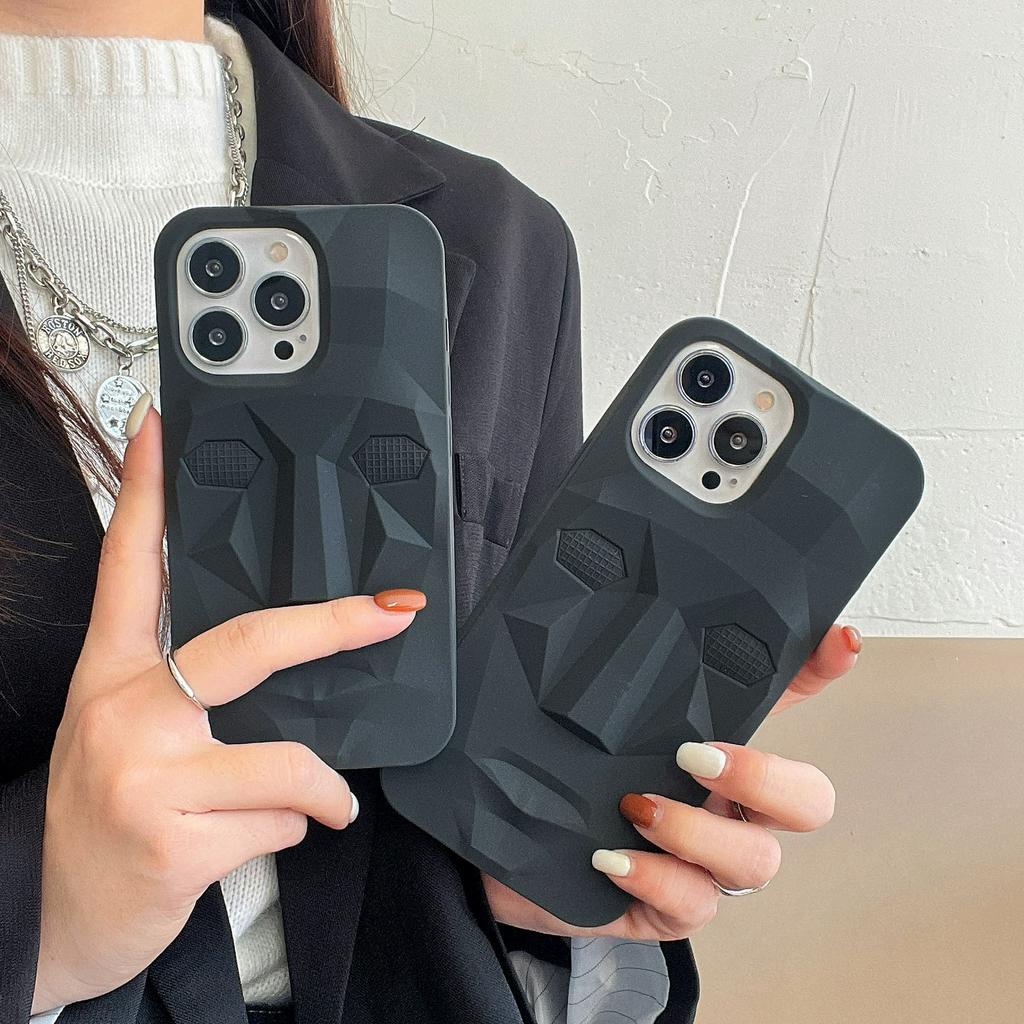 Ốp Điện Thoại Silicon Mềm Chống Sốc Hình Mặt Balck 3D Cho iPhone 14Promax / 14Pro / 14 / 13 / 12 / 11 / X / 8P / 7P / 7 / 6P