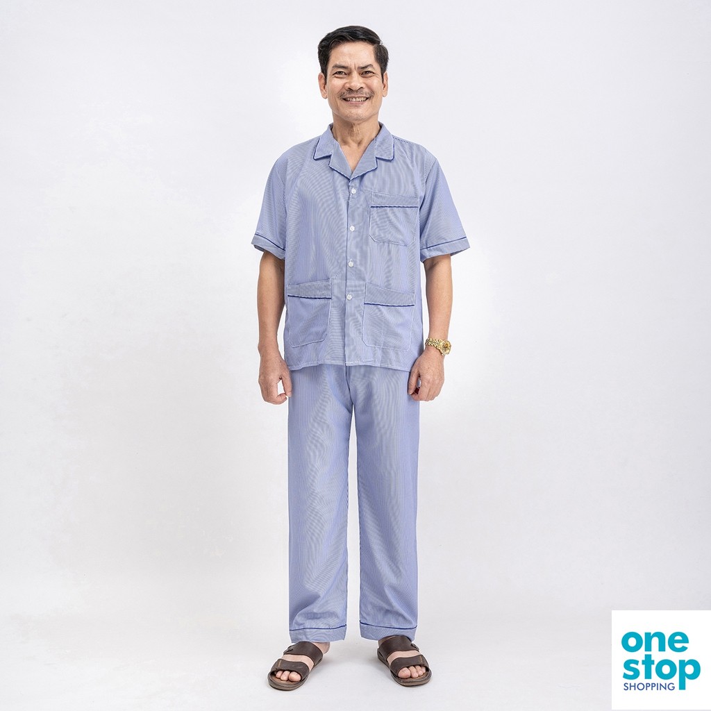 Bộ đồ pijama trung niên tay ngắn chất liệu vải kate one shop