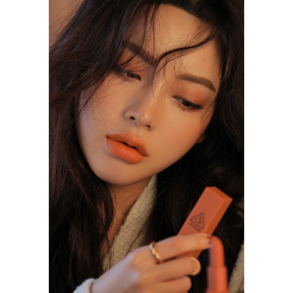 (#229)Son thỏi lì 3CE Lip Color 229 Dry Tangerine- màu cam trầm( màu vỏ quýt khô)