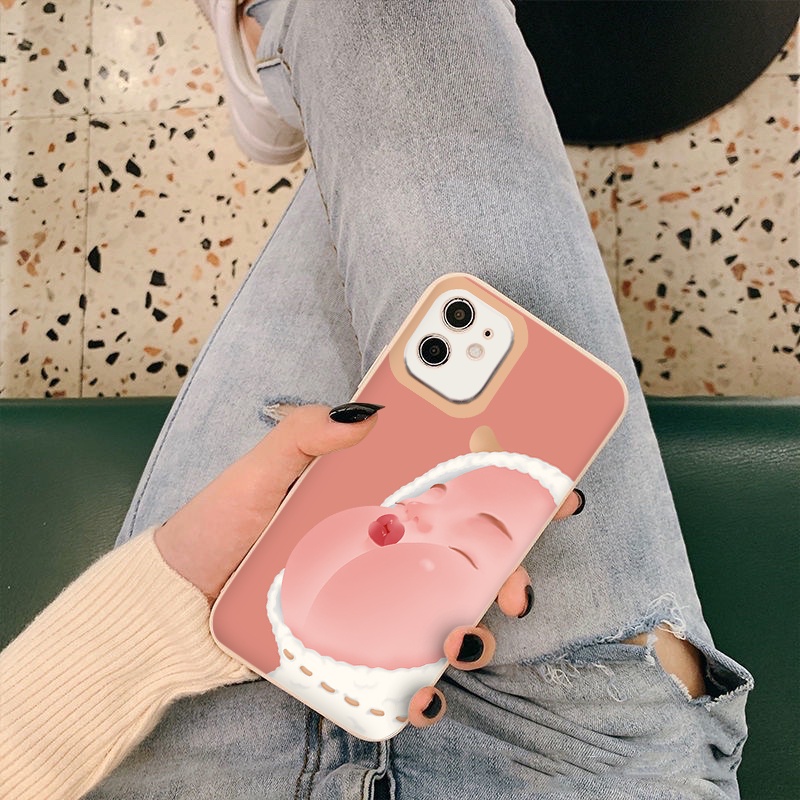 Ốp lưng iPhone 13 cậu bé hai má hồng phúng phính Ốp Iphone 7 Plus/8Plus/XR/XS Max/11/X/12/12 Pro Max/pro/13 promax vuông