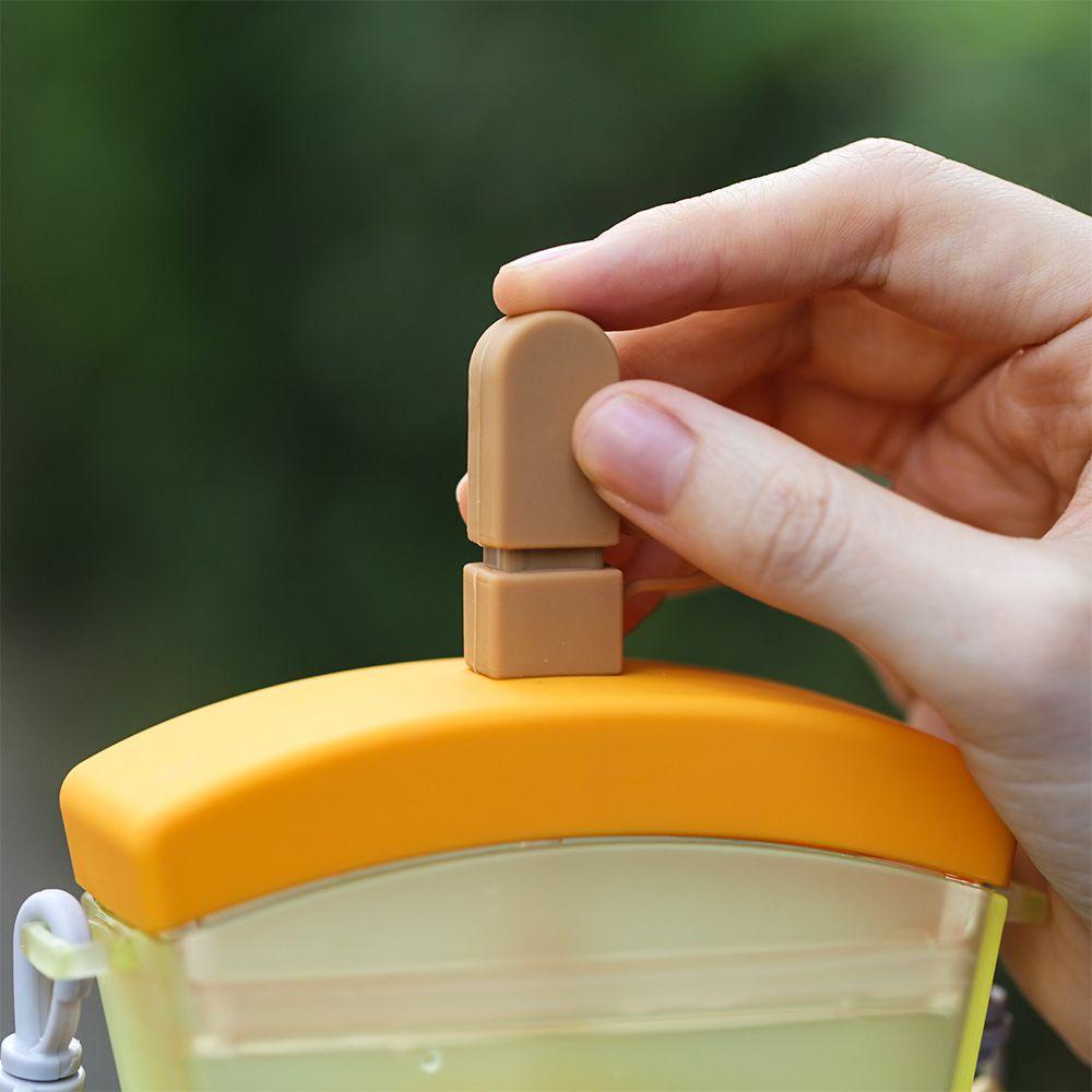 KUNHEV Bình Nước Nhựa 320ML Có Dây Đeo Họa Tiết Dễ Thương