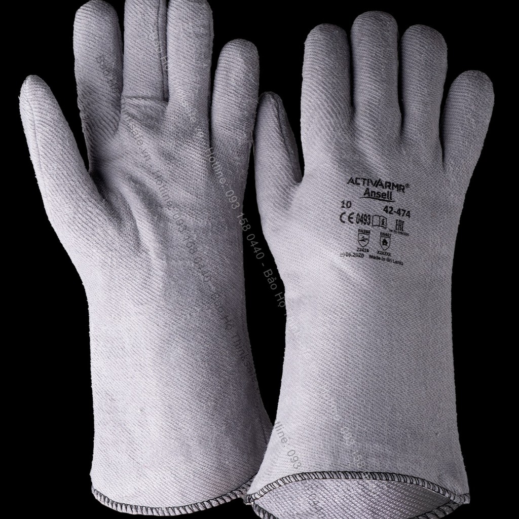Găng tay chịu nhiệt Ansell Thinksafe, bao tay chống nóng 204°C, chuyên dùng cầm lò nướng, cơ khí nóng, chống cắt 42-474