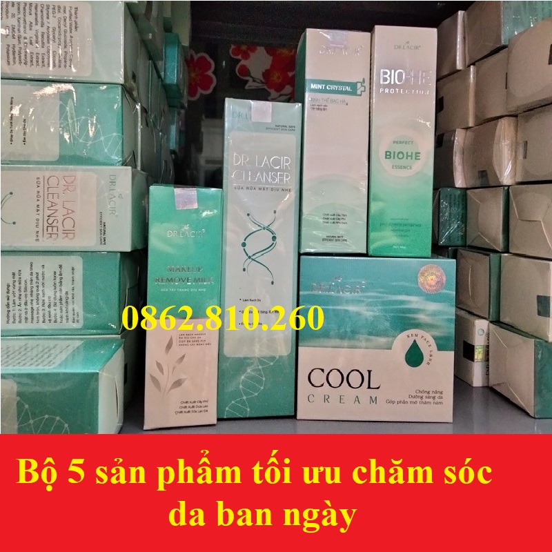 Bộ chăm sóc da ban ngày Dr.lacir 5 bước hoàn hảo loại bỏ bụi bẩn, cần bằng da, chống nắng